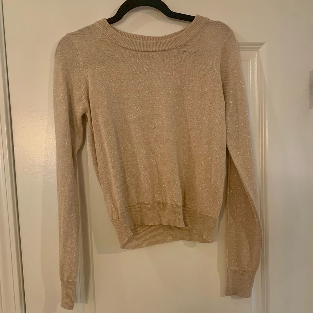 ModCloth Glittery Keyhole Back Sweater